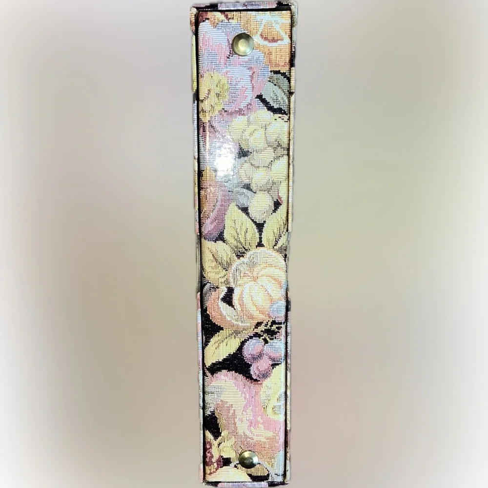 ❌Vintage Floral 3-Ring Address Organizer Dry Erase Pages A-Z Tabs Storage Box